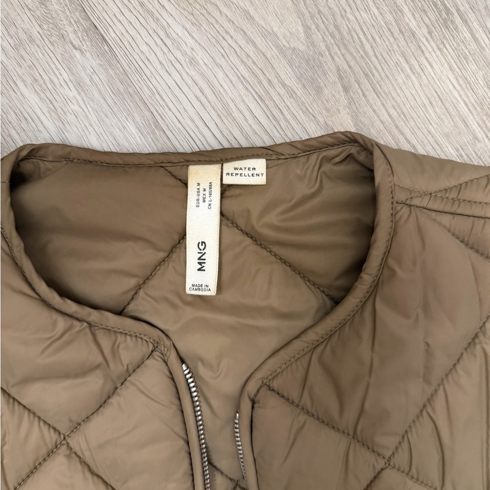 Mango Light Brown Quilted Vest - Picture 2 of 2